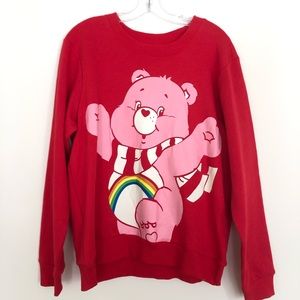 Care Bear Rainbow Cozy Red Sweatshirt // NWOT